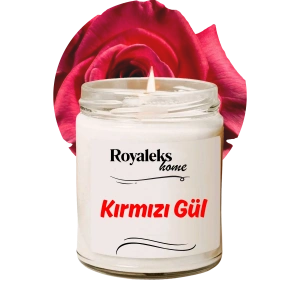 Doğal Özel Seri Kokulu Dekoratif Kavanoz Mum 210 cc - Kırmızı Gül Esansı - RYL