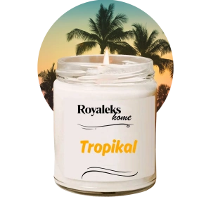 Doğal Özel Seri Kokulu Dekoratif Kavanoz Mum 210 cc - Tropikal Esans - RYL