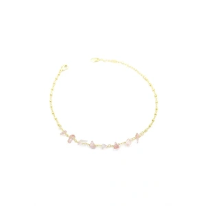 Doğal Taşlı Halhal - Altın