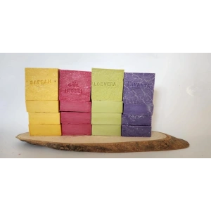 Doğal Üretim Sabunu Karışık (Safran-Gül-Lavanta-Aleovera)16lı Set