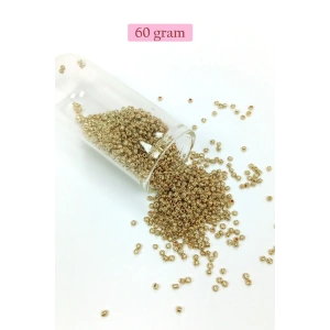 Dökme Cam Kum Boncuk (11/0) 2 mm - 60 Gram -  Altın - BNC059