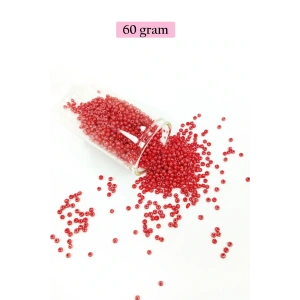 Dökme Cam Kum Boncuk (11/0) 2 mm - 60 Gram -  Kırmızı - BNC039