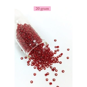 Dökme Cam Kum Boncuk (8/0) 3 mm - 20 Gram - Koyu Kırmızı - BNC183