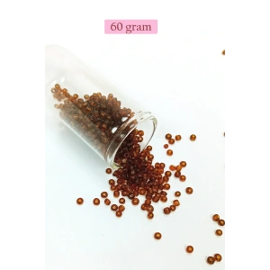 Dökme Cam Kum Boncuk (8/0) 3 mm - 60 Gram - Şeffaf Koyu Kahve - BNC200