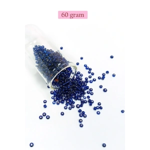 Dökme Cam Kum Boncuk (8/0) 3 mm - 60 Gram - Şeffaf Lacivert - BNC207