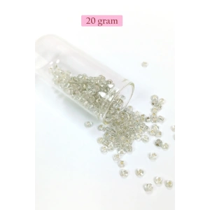 Dökme Cam Kum Boncuk Büyük Boy (6/0) 4 mm - 20 Gram - Şeffaf - BNC086