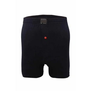 Düğmeli Pamuklu Erkek Penye Boxer Lacivert - 1146A