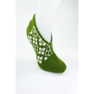 El Örgüsü Kışlık Şık Kadın Yün Patik D10