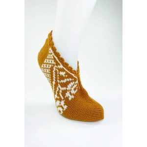 El Örgüsü Kışlık Şık Kadın Yün Patik D12