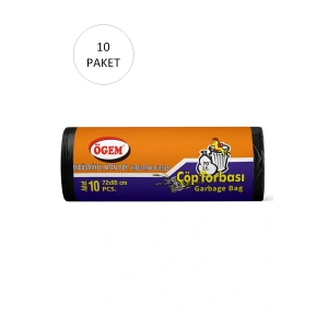 Endüstriyel Battal Boy Çöp Torbası 72 x 95 cm 10 Lu Rulo x 10 Paket = 100 Adet (Siyah)