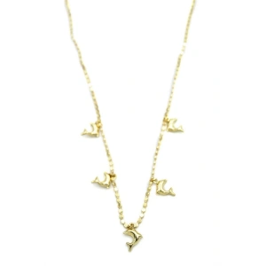 Ezme Zincir Charm Kolye - Altın