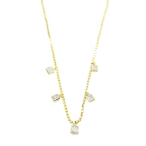 Ezme Zincir Charm Kolye - Altın