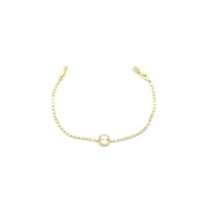 Ezme Zincir Daire Bileklik - Altın