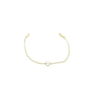 Ezme Zincir Kalp Bileklik - Altın