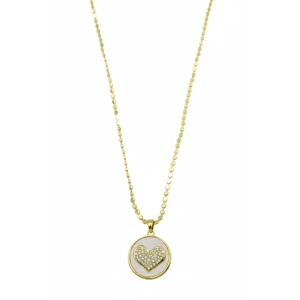 Ezme Zincir Kalp Kolye - Altın