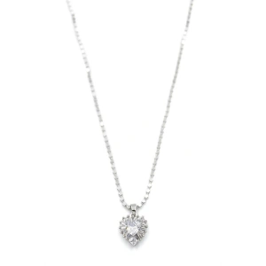 Ezme Zincir Taşlı Kolye - Gümüş