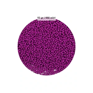 Fuşya Renk 4 mm Yaklaşık 660 adet / 60 gram Cam Boncuk Oya Yazma Bileklik ve Kolye