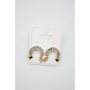 Gökkuşağı Taşlı Küpe - Altın