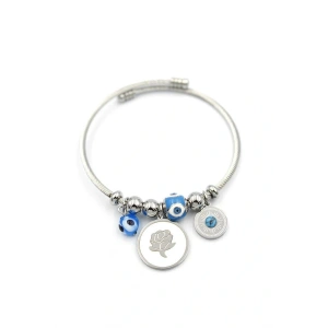 Gül Charm Bilezik - Gümüş