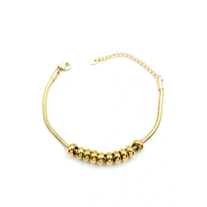 Halkalı Yılan Zincir Bileklik - Altın