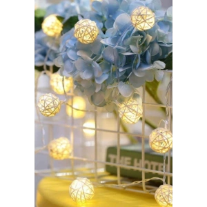 Hasır Toplar Led Işık 2 Metre Gün Işığı Dekor Lambası