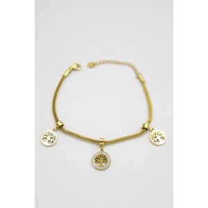 Hayat Ağacı Charm Bileklik - Altın
