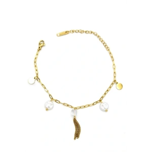 İnci Bileklik - Altın