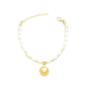 İnci Bileklik - Altın