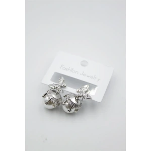 İnci Kelebek Küpe - Gümüş