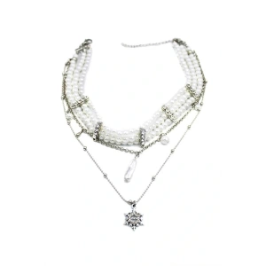 İnci Tasma Kolye - Gümüş