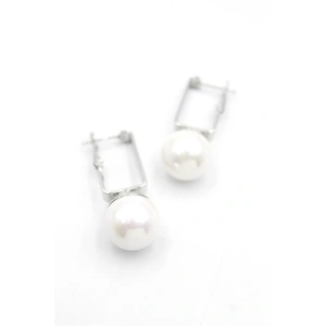 İncili Küpe - Beyaz