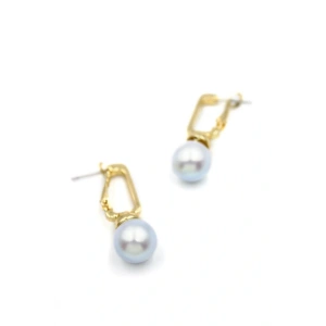 İncili Küpe - Mavi