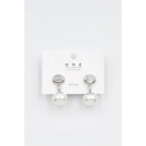 İncili Taşlı Küpe - Gümüş