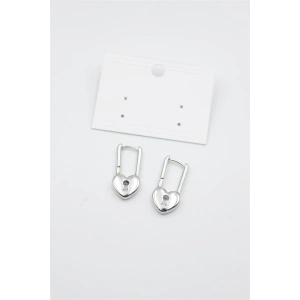 Kalp Kilit Küpe - Gümüş