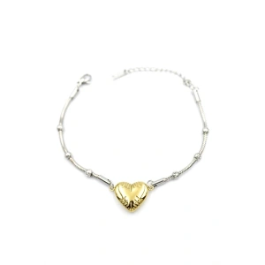 Kalp Zincir Bileklik - Altın