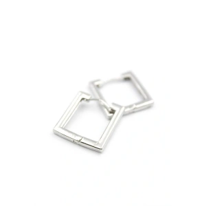 Kare Halka Küpe - Gümüş