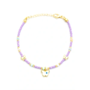 Kelebek Boncuk Bileklik - Mor