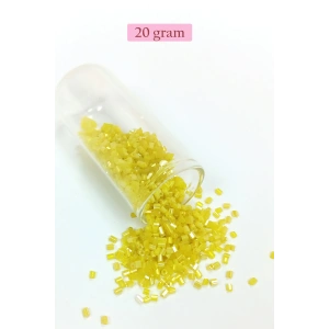 Kesme Cam Boncuk 2mm - 20 Gram - Koyu Sarı -BNC337