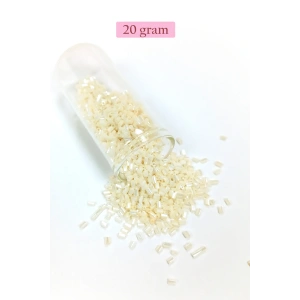 Kesme Cam Boncuk 2mm - 20 Gram - Krem -BNC336