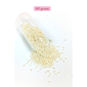 Kesme Cam Boncuk 2mm - 60 Gram - Krem - BNC384
