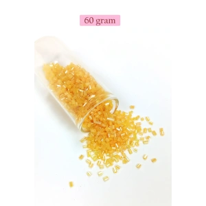 Kesme Cam Boncuk 2mm - 60 Gram - Şeffaf Koyu Sarı - BNC361