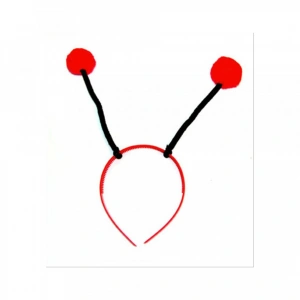 Kırmızı Ponponlu Gösteriler İçin Plastik Uğur Böceği Tacı