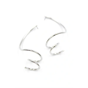 Kıvrımlı Küpe - Gümüş