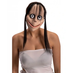 Korkunç Ürpertici Uzun Saçlı Momo Maskesi 24x16 Cm
