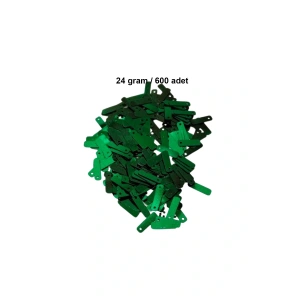 Koyu Yeşil 15 x 5 mm Dantel Oya Yazma Halhal Abiye Lazer Kesim Pul 600 adet / 24 gram