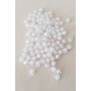Küp Boncuk İçten Boncuklu Bileklik Çanta Boncuğu 10 mm 50 gr Beyaz - BNC456