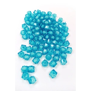 Küp Boncuk İçten Boncuklu Bileklik Çanta Boncuğu 10 mm 50 gr Gök Mavi - BNC449