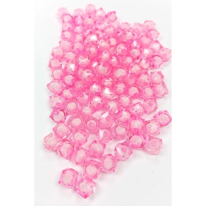 Küp Boncuk İçten Boncuklu Bileklik Çanta Boncuğu 10 mm 50 gr Pembe - BNC459