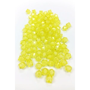 Küp Boncuk İçten Boncuklu Bileklik Çanta Boncuğu 10 mm 50 gr Sarı - BNC454