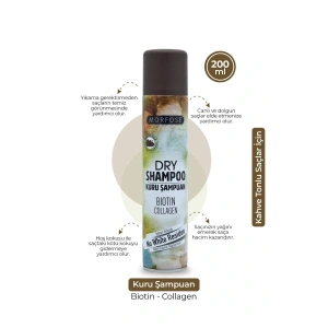 Kuru Şampuan Biotin Collagen 200 ML - Kahverengi Saçlar - mrfs